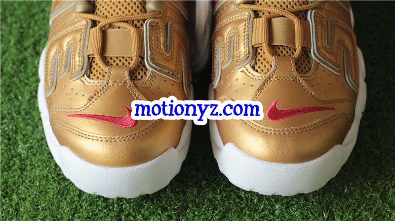 Authentic Supreme x Nike Air More Uptempo Golden